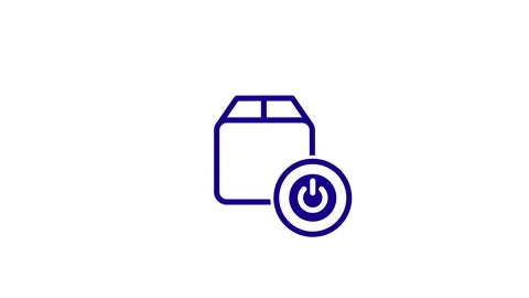 Delivery Package Box With Power Button Icon Animation Stock Footage 346804093