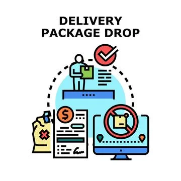 Delivery package drop off service logistics concept Stock Illustration