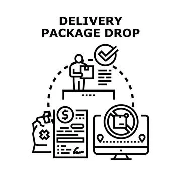 Delivery package drop off service logistics concept Stock Illustration