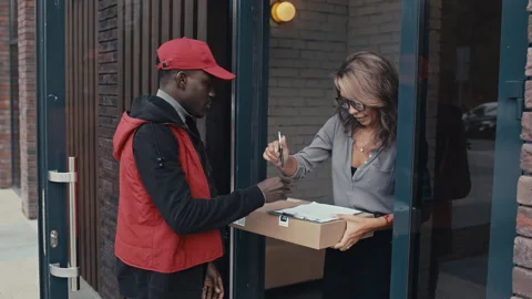 Delivery of Package Видео 252060248