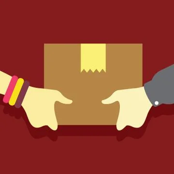 Delivery Package Hand Gesture Vector Illustration Graphic Stock Illustration