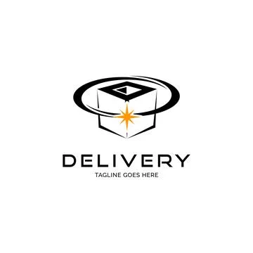 Delivery package logo design inspiration Stock Illustration