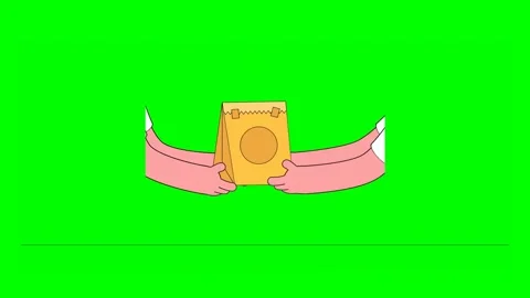 Delivery of Package From One Hand to Another in Simplified Animation Stockbeeldmateriaal 333243961