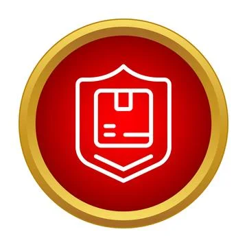 Delivery package with shield icon insuring secure shipping Stock Illustration