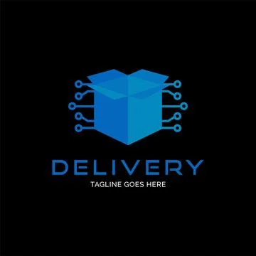 Delivery package technology logo design inspiration Stock Illustration