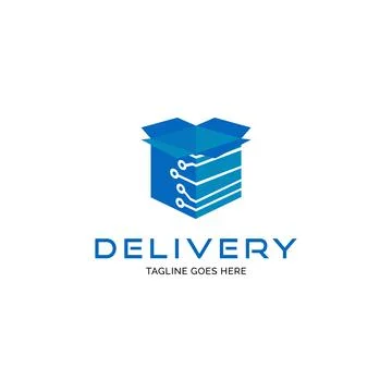 Delivery package technology logo design inspiration Stock Illustration