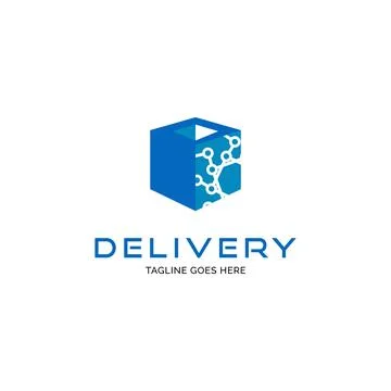 Delivery package technology logo design inspiration Stock Illustration
