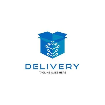 Delivery package technology logo design inspiration Stock Illustration