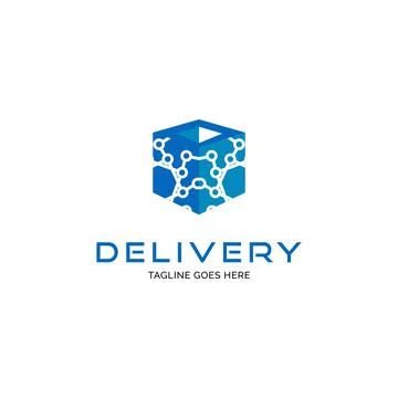 Delivery package technology logo design inspiration Stock Illustration