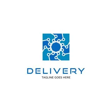Delivery package technology logo design inspiration Stock Illustration