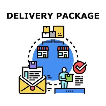 Delivery package tracking and logistics distribution service Stockillustratie