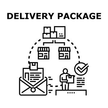 Delivery package tracking and logistics distribution service Stockillustratie