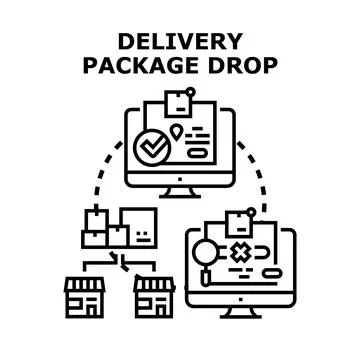 Delivery package tracking process with online monitoring Stock Illustration
