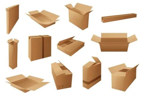 Delivery packages, boxes, parcels and packs 库存插图