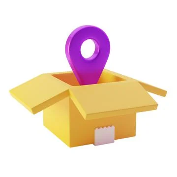 Delivery packaging 3d rendered icon Illustrazione stock