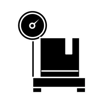 Delivery packaging, cardboard box in scale cargo distribution, logistic shipment 스톡 일러스트