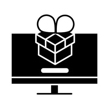 Delivery packaging, computer digital gift box distribution, logistic shipment of 库存插图