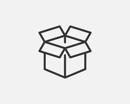Delivery packaging vector icon. Cargo cardboard box icons. Carton package s.. Stock Illustration