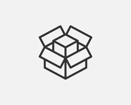 Delivery packaging vector icon. Cargo cardboard box icons. Carton package s.. Stock Illustration