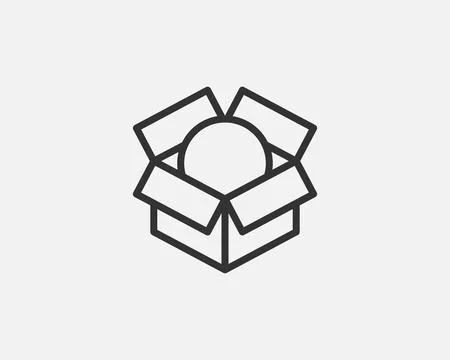 Delivery packaging vector icon. Cargo cardboard box icons. Carton package sig Illustrazione stock