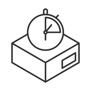 Delivery parcel and chronometer line style design Stock Illustration