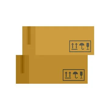 Delivery parcel icon flat isolated vector Stockillustratie