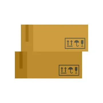 Delivery parcel icon flat isolated Stock Illustration