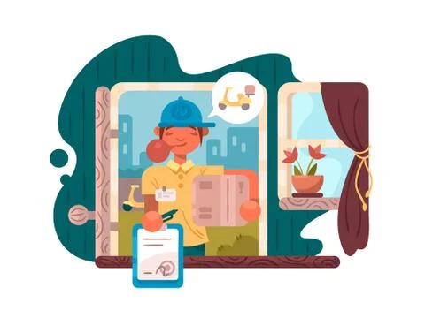 Delivery of parcel Stock Illustration