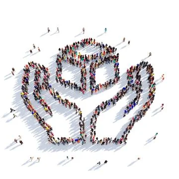 Delivery parcel people 3D rendering Illustration