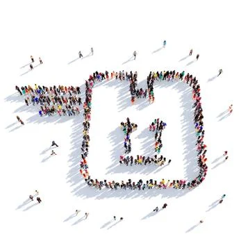 Delivery parcel people 3D rendering Stock Illustration