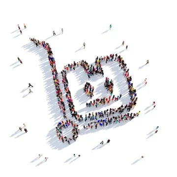 Delivery parcel people 3D rendering Illustration