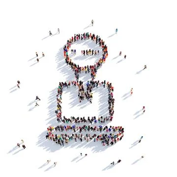 Delivery parcel people 3D rendering Illustrazione stock