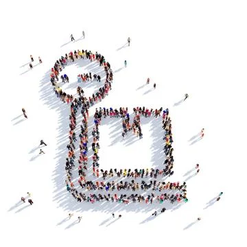 Delivery parcel people 3D rendering Illustrazione stock