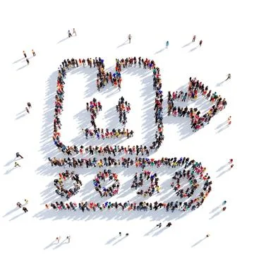 Delivery parcel people 3D rendering Stock Illustration