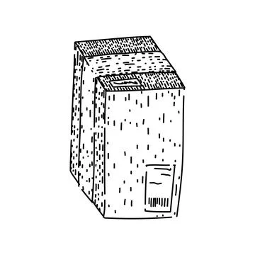 Delivery parcel sketch hand drawn vector Illustrazione stock