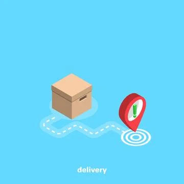 Delivery of the parcel to the specified address, isometric image 스톡 일러스트