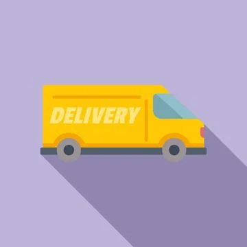 Delivery parcel van icon flat vector. Return box Illustration