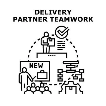 Delivery partner teamwork managing logistic supply chain 스톡 일러스트