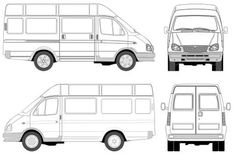 Delivery / passenger van Stock Illustration