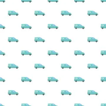 Delivery pattern showing blue commercial service vans Stock Illustration