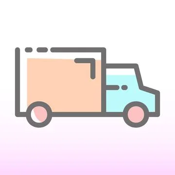 Delivery pick up e commerce colored icon logo. Stock Illustration