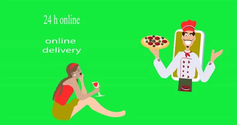 Delivery pizza animate Video stock 153972501