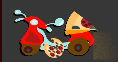 Delivery pizza animation Video stock 153663129