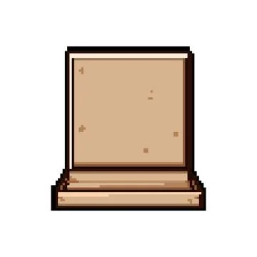 Delivery pizza box pixel art vector illustration Stock Illustration