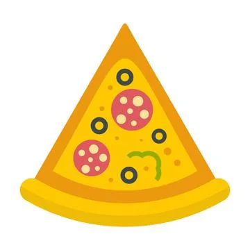 Delivery pizza slice icon flat isolated vector Illustrazione stock