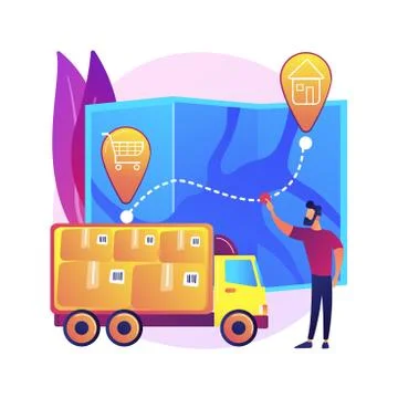 Delivery point abstract concept vector illustration. Stock Illustration