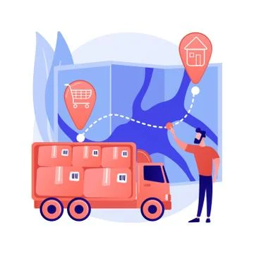 Delivery point abstract concept vector illustration. Stock Illustration