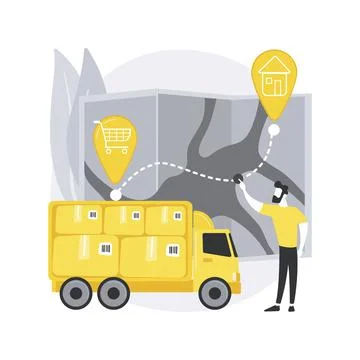 Delivery point abstract concept vector illustration. Stock Illustration