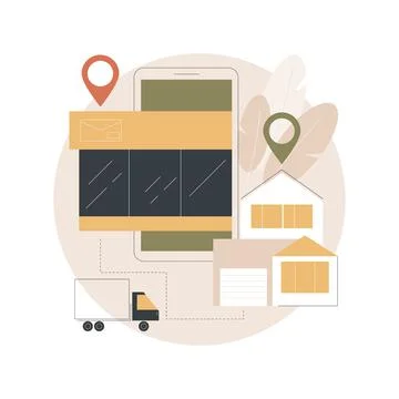 Delivery point abstract concept vector illustration. イラスト素材