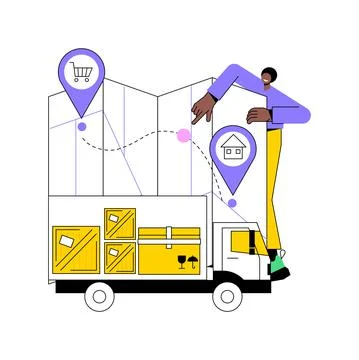 Delivery point abstract concept vector illustration. Stock Illustration